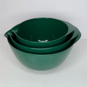 Vintage Green Hutzler NO. 200 300 400 Mixing Nesting Bowls 2 3 4 Liter NICE